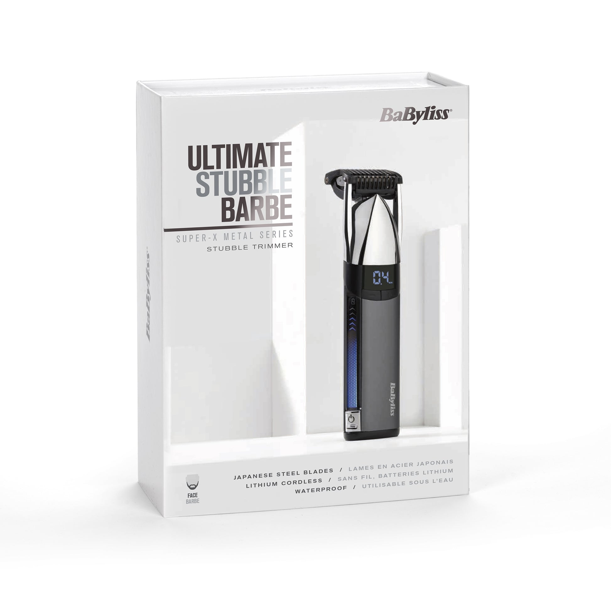BaByliss Bartschneider S996E – kabellos, 300 min Laufzeit, 3,2 cm Schnittbreite – silber, Edelstahl