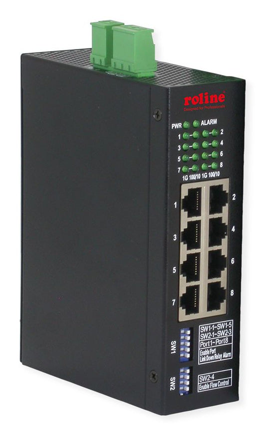 ROLINE Smart L2 Industrie Switch – 8× 1G, Hutschiene