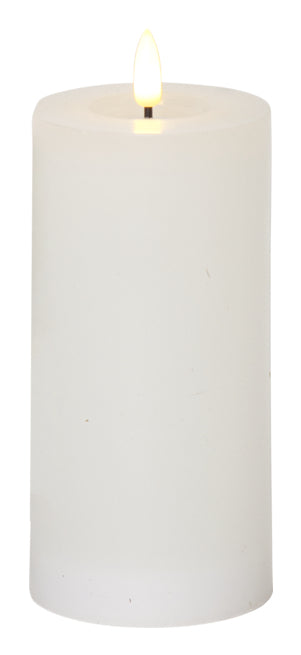 Star Trading LED-Säulenkerze – Ø 7,5 × 17,5 cm – Timerfunktion, Akku (2 × AA), Weiss, 1-teilig