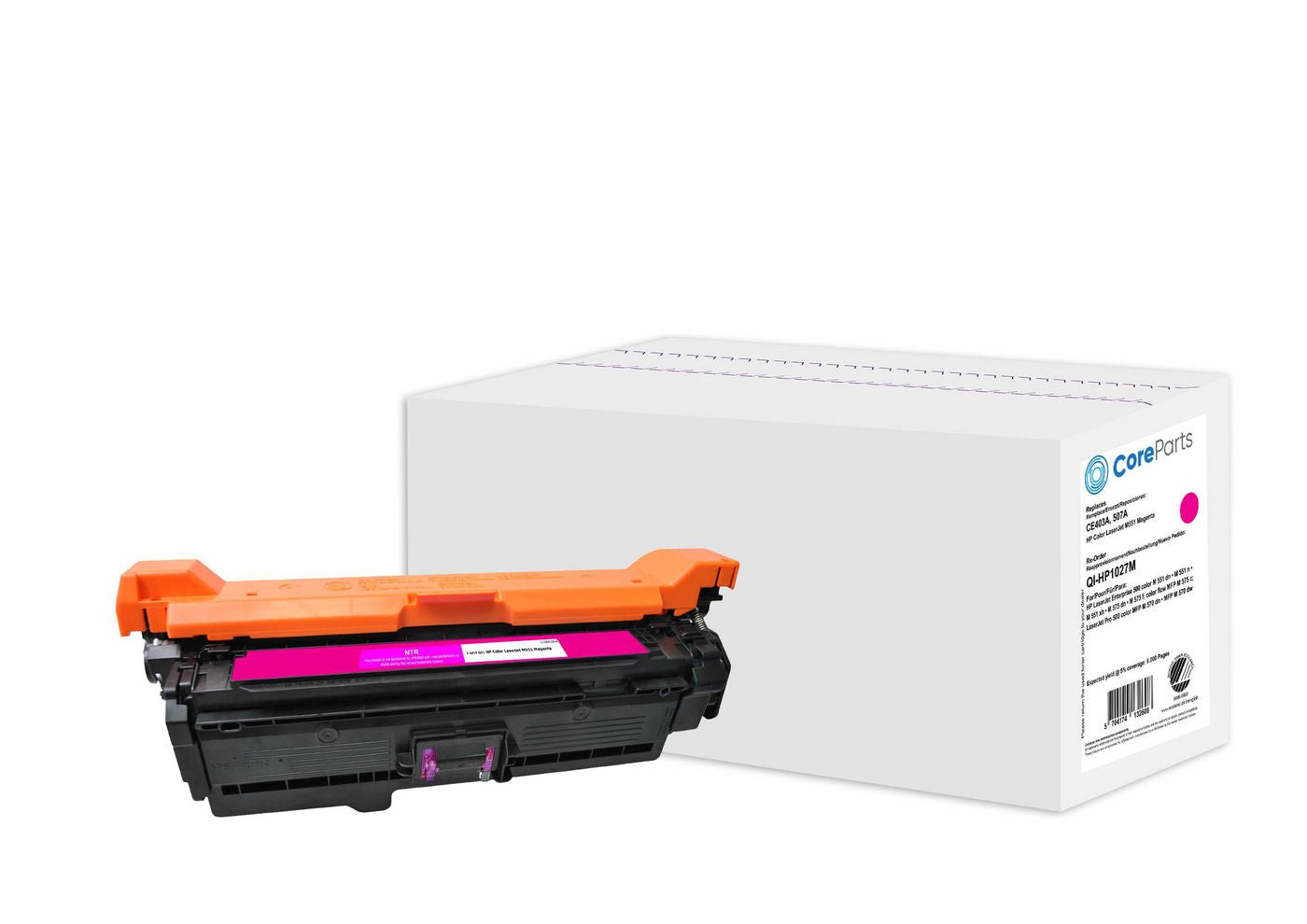 CoreParts Toner CE403A – Magenta, 6000 Seiten – für HP Color LaserJet M551 (507A)