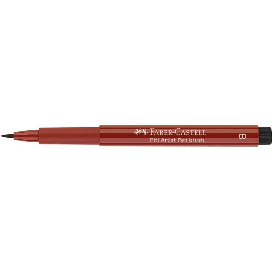 Faber-Castell Pitt Artist Pen Brush – Pinselspitze, 2,5 mm, pigmentiert, wasserfest, Indischrot