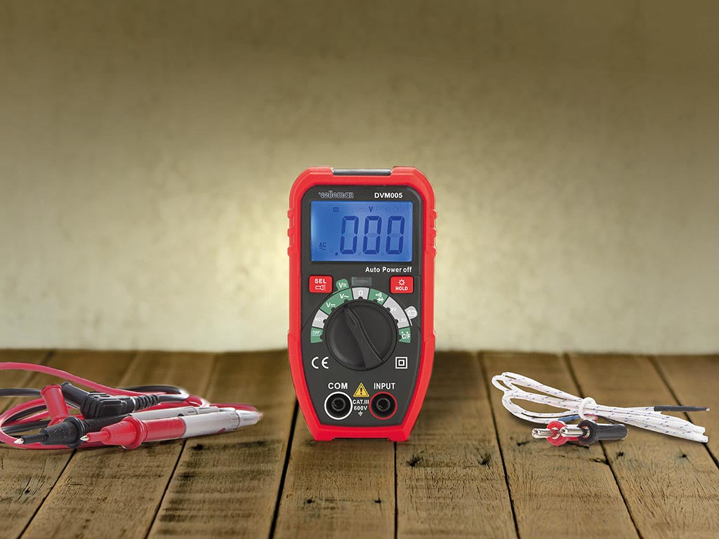 Velleman 473500 – Multimeter – 0,1–20 MΩ, CAT III 600 V, berührungslose Wechselspannungserkennung