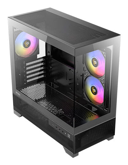 Antec CX500M ARGB Tower – Micro-ATX, gehärtetes Glas, 3x 120 mm ARGB Lüfter, USB-C 3,2 Gen 2