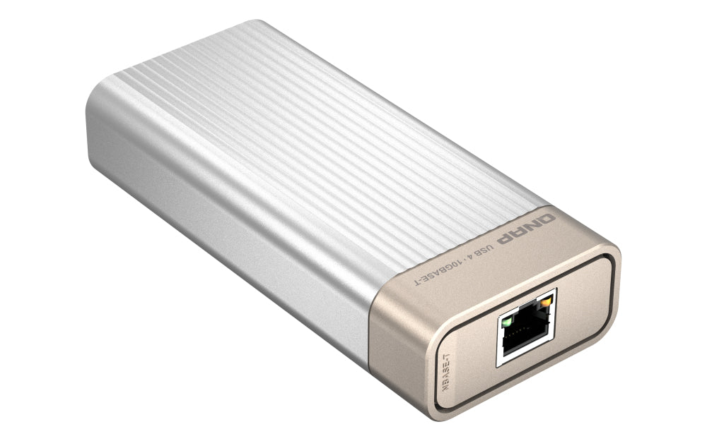 QNAP QNA-UC10G1T – USB-C 10GBase-T Adapter – 1× RJ-45, Silber, für Windows, macOS, Linux