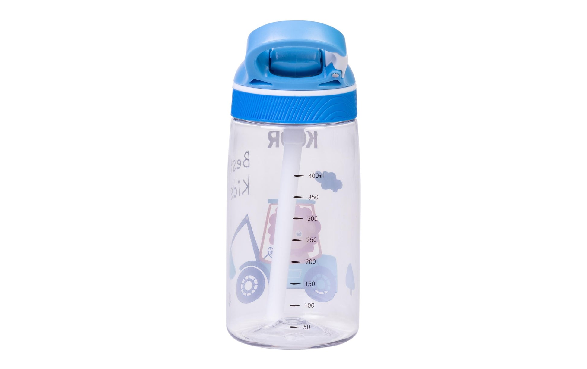 KOOR Bambini Leone Kindertrinkflasche 450 ml – mit Strohhalm, Tritan, Blau