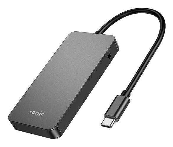 ONIT F01259 USB-Hub – USB-C, 2× USB-A, 2× USB-C, 15 W PD, für Windows/Mac/ChromeOS