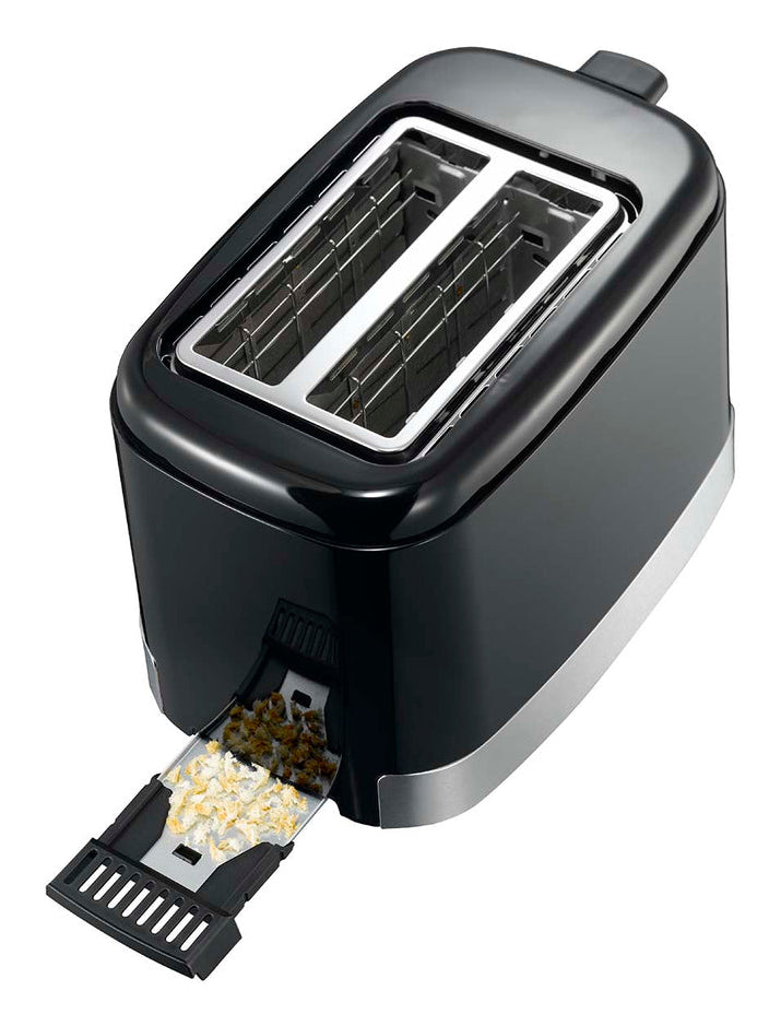 Melissa Standtoaster 16140148 – 2 Scheiben, 7 Stufen, 800 W, Brötchenwärmer – schwarz/edelstahl