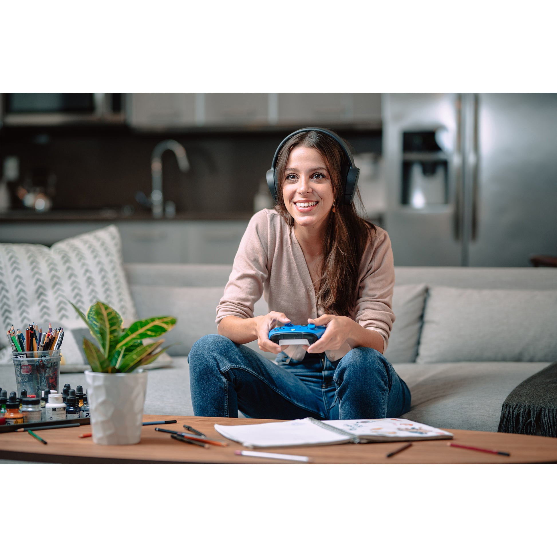 Microsoft Xbox Wireless Controller – Gamepad – USB + Bluetooth, Reflex-Vibration, für Xbox, PC & Android, Blau