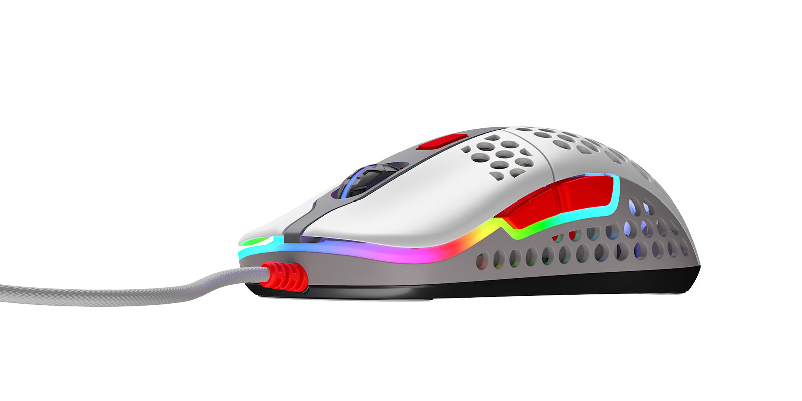 R-Go Tools CHERRY XTRFY M42 Gaming-Maus – kabelgebunden, 125/500/1'000 Hz, beidhändig, RGB-Beleuchtung, mehrfarbig
