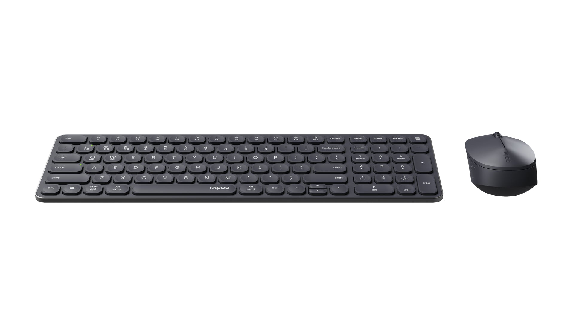Rapoo 9710M – Tastatur, kabellos (Bluetooth/2,4 GHz), CH-Layout (DE-CH), Fullsize (mit Ziffernblock), grau – f