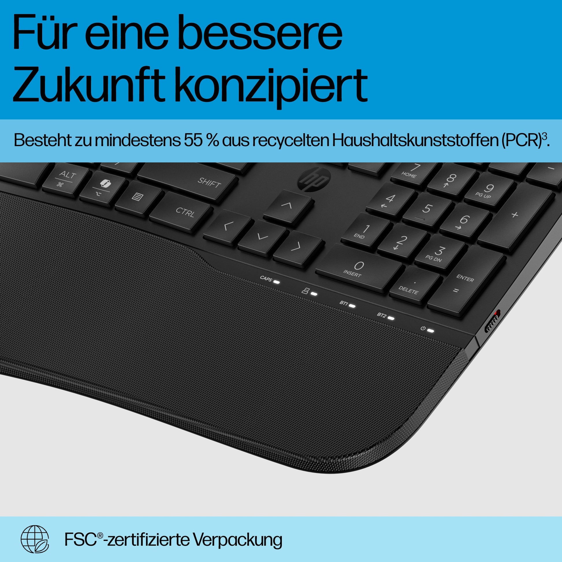 HP 680 Comfort – Tastatur – Bluetooth & 2,4 GHz – Schwarz