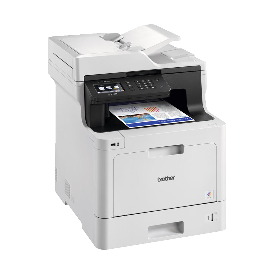 Brother DCP-L8410CDW – Farbiges Laser-MFP A4, 3-in-1 – USB/LAN/WLAN – 31 ppm S/W, 31 ppm Farbe