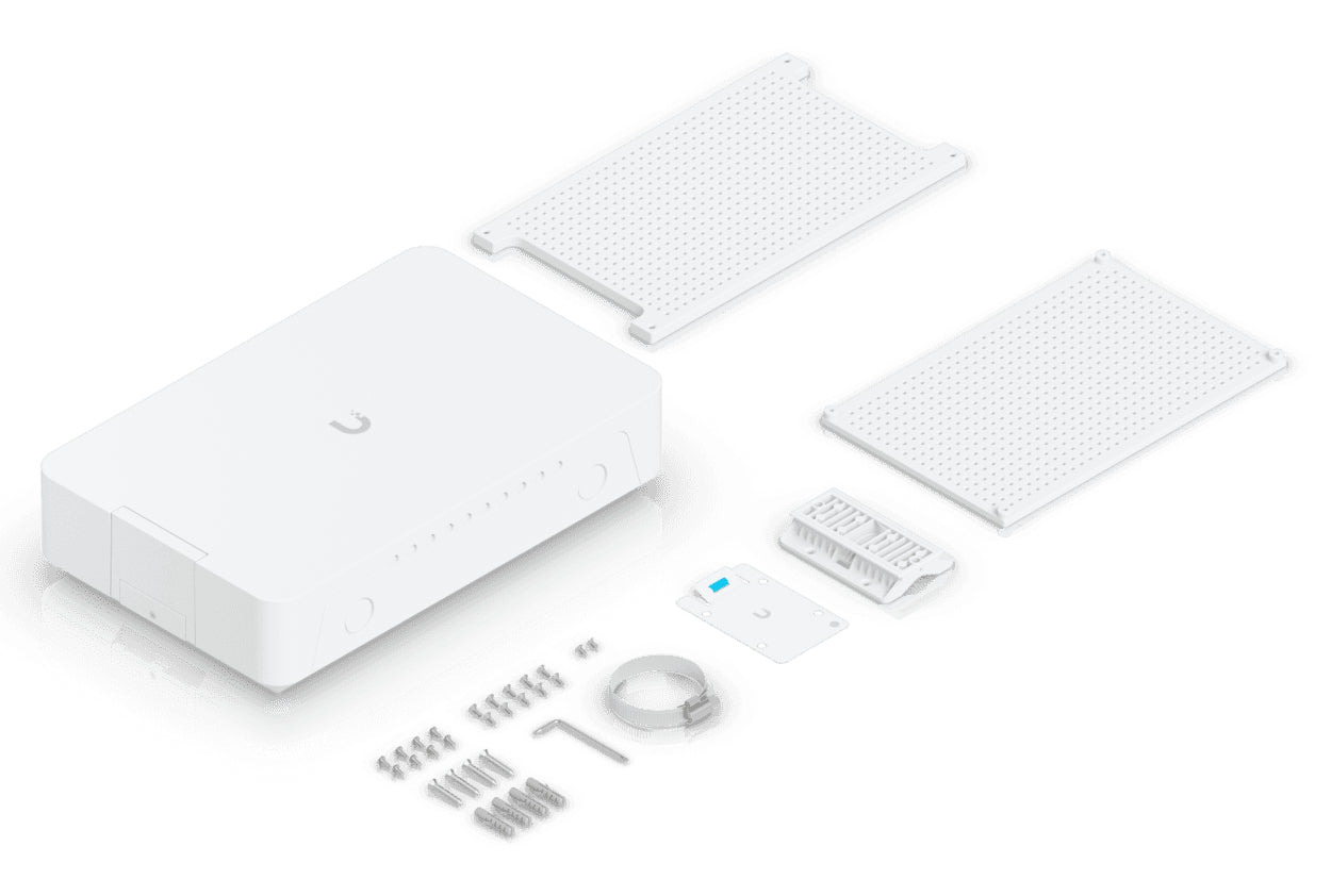 Ubiquiti Gehäuse – 350×89×220 mm, Mast-/Wandmontage, IPX6, für USW-Flex-2.5G-5, USW-Ultra und andere