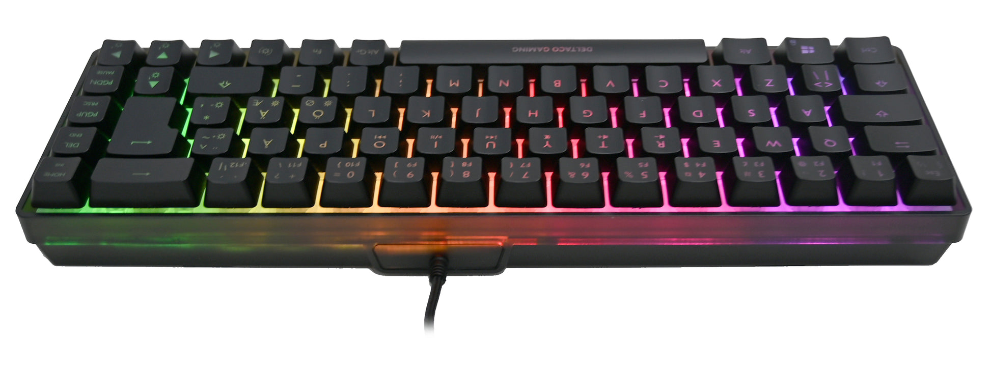 Deltaco Gaming GAM-158-CH – Gaming-Tastatur 60% – Membran, RGB – USB-A kabelgebunden – QWERTZ (CH)