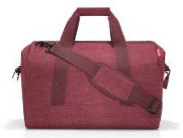 Reisenthel Umhängetasche Allrounder L – 30 l, Polyester, Twist Maroon, 48 × 39,5 × 29 cm