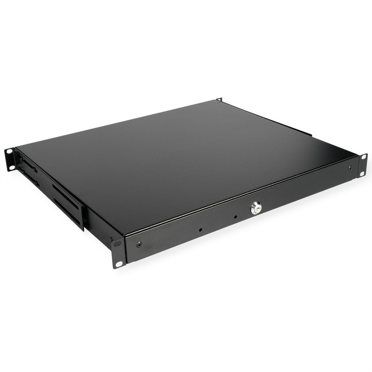 ROLINE 19"-Tastatureinschub, 1 HE, 400 mm Tiefe, abschliessbar, Schwarz