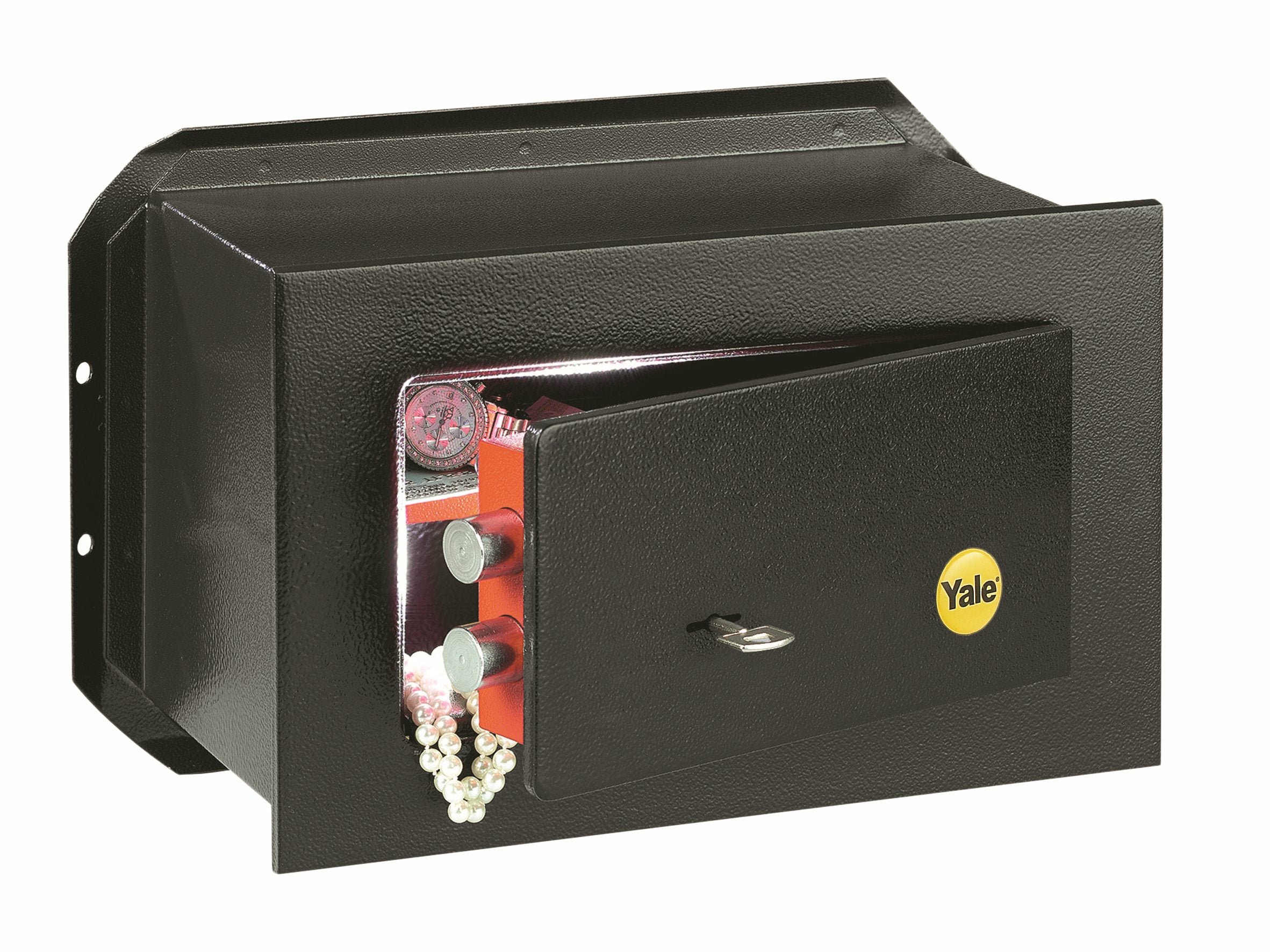 Yale Wandtresor – mit Schlüssel, Schwarz, 360 × 150 × 230 mm