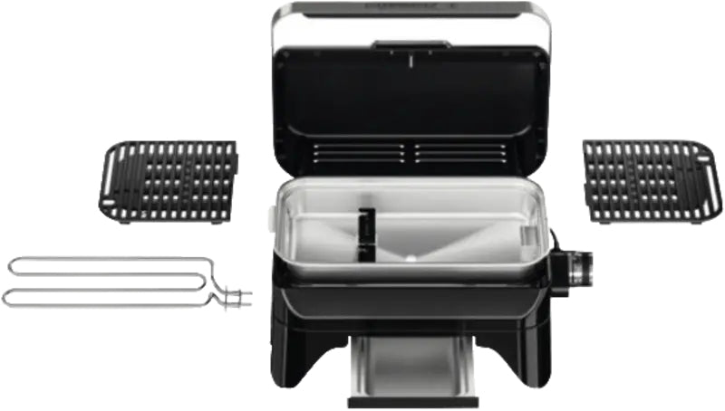 Campingaz Tischgrill Attitude 2go electric – 1'200 cm² Grillfläche, 2000 W, Gusseisen, Deckel – schwarz