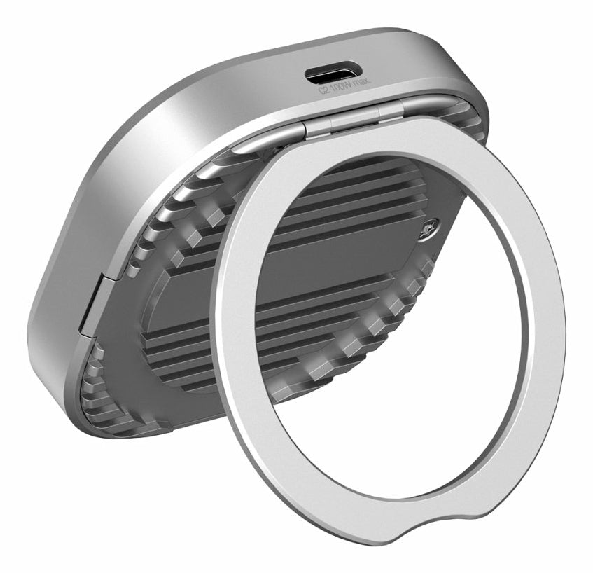 4smarts SSD-Gehäuse – MagSafe, Kickstand, M.2, 2 TB, USB-C 10 Gbit/s – für Android/iOS – Aluminium, Grau