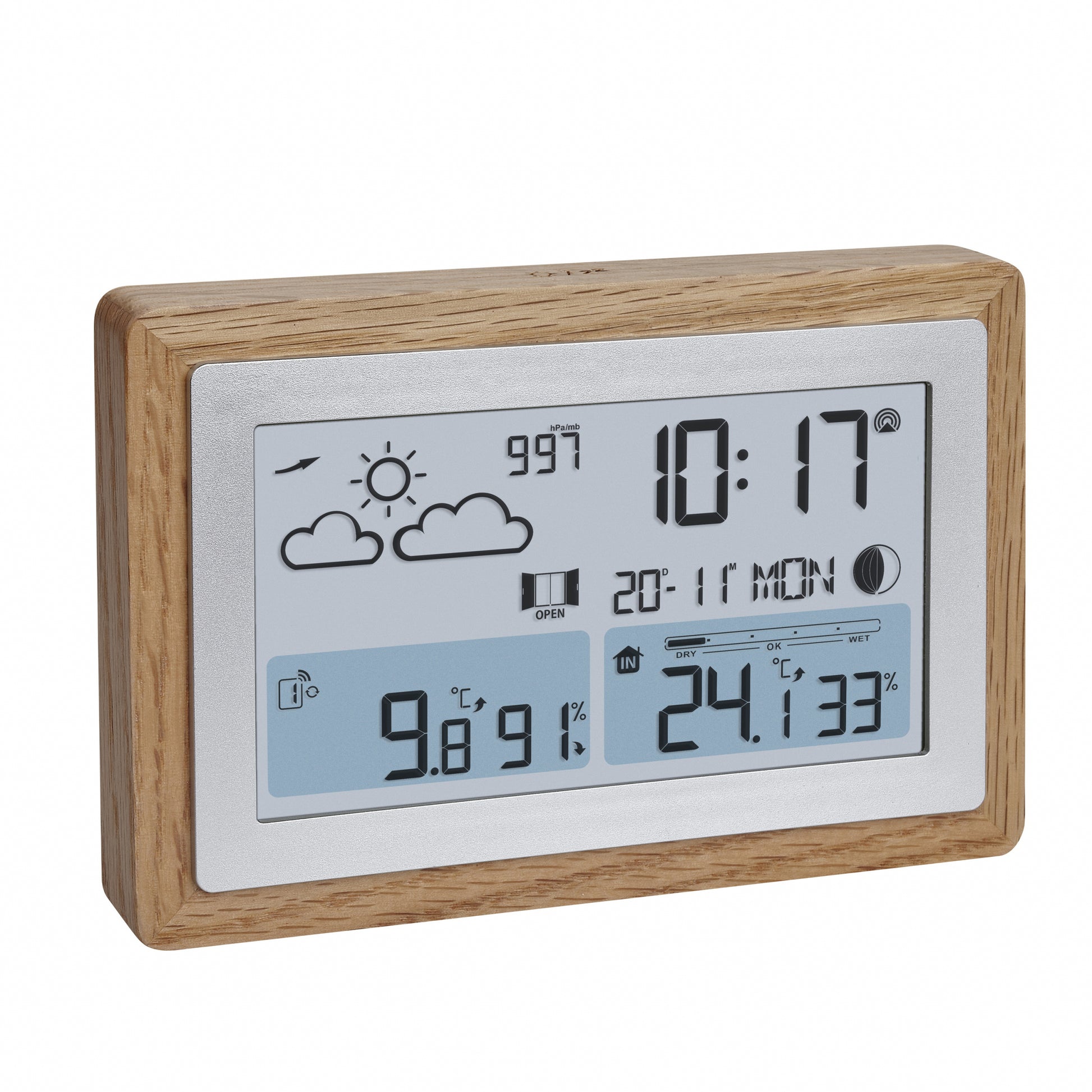 TFA-Dostmann TFA Dostmann OAK – Wetterstation, innen/aussen, Hygrometer & Thermometer, inkl. Aussensensor – braun