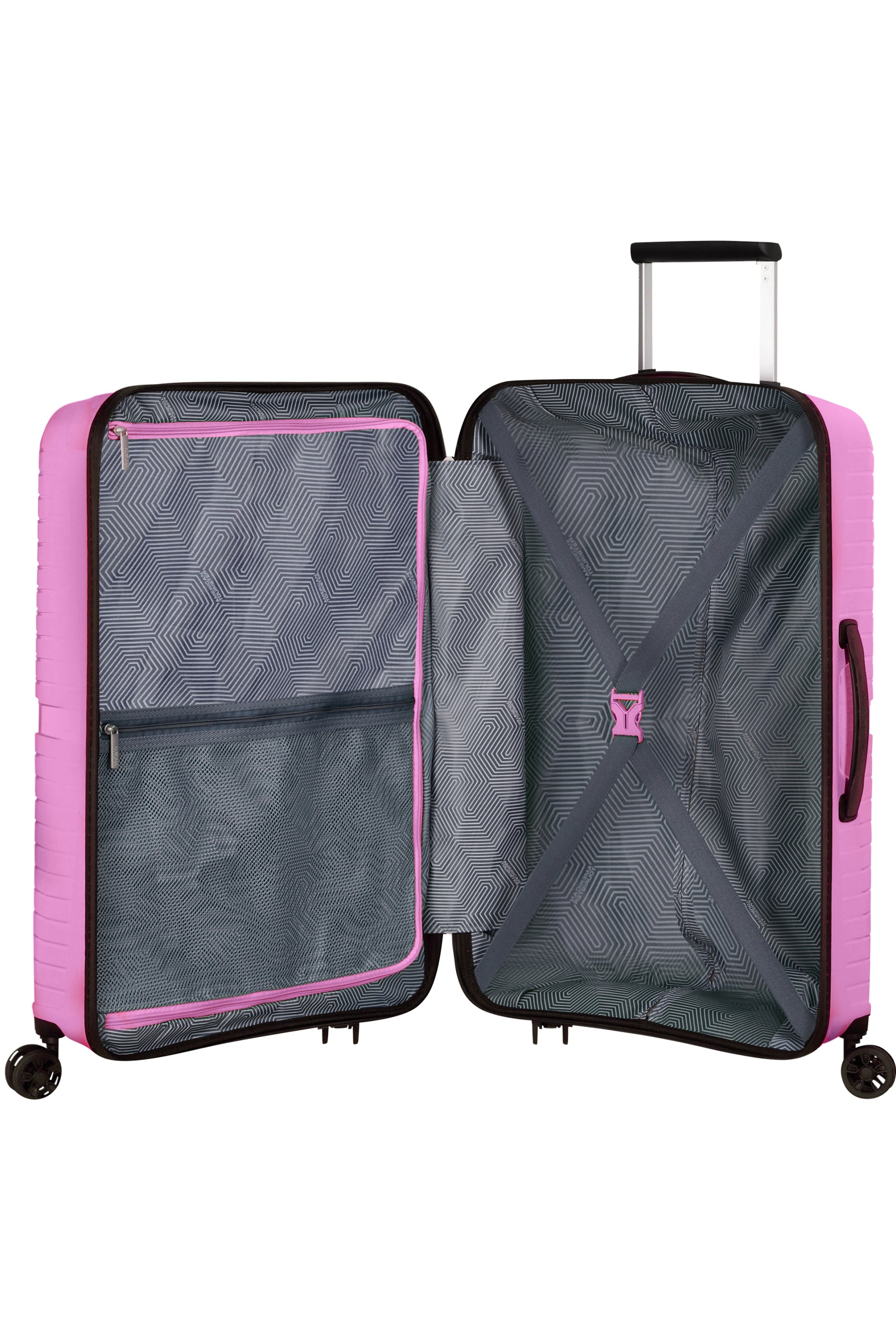 American Tourister Trolley – 67 l, Hartschale PP, 4 Doppelrollen, mit TSA, Pink Lemonade, 44,5 × 67 × 26 cm