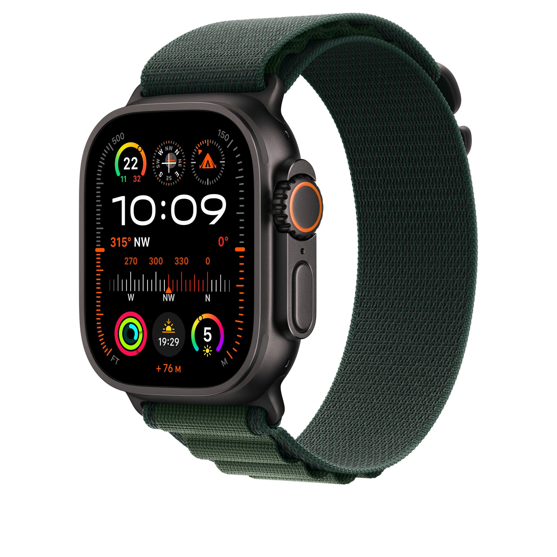 Apple Alpine Loop – Titan, Dunkelgrün, S, für Apple Watch