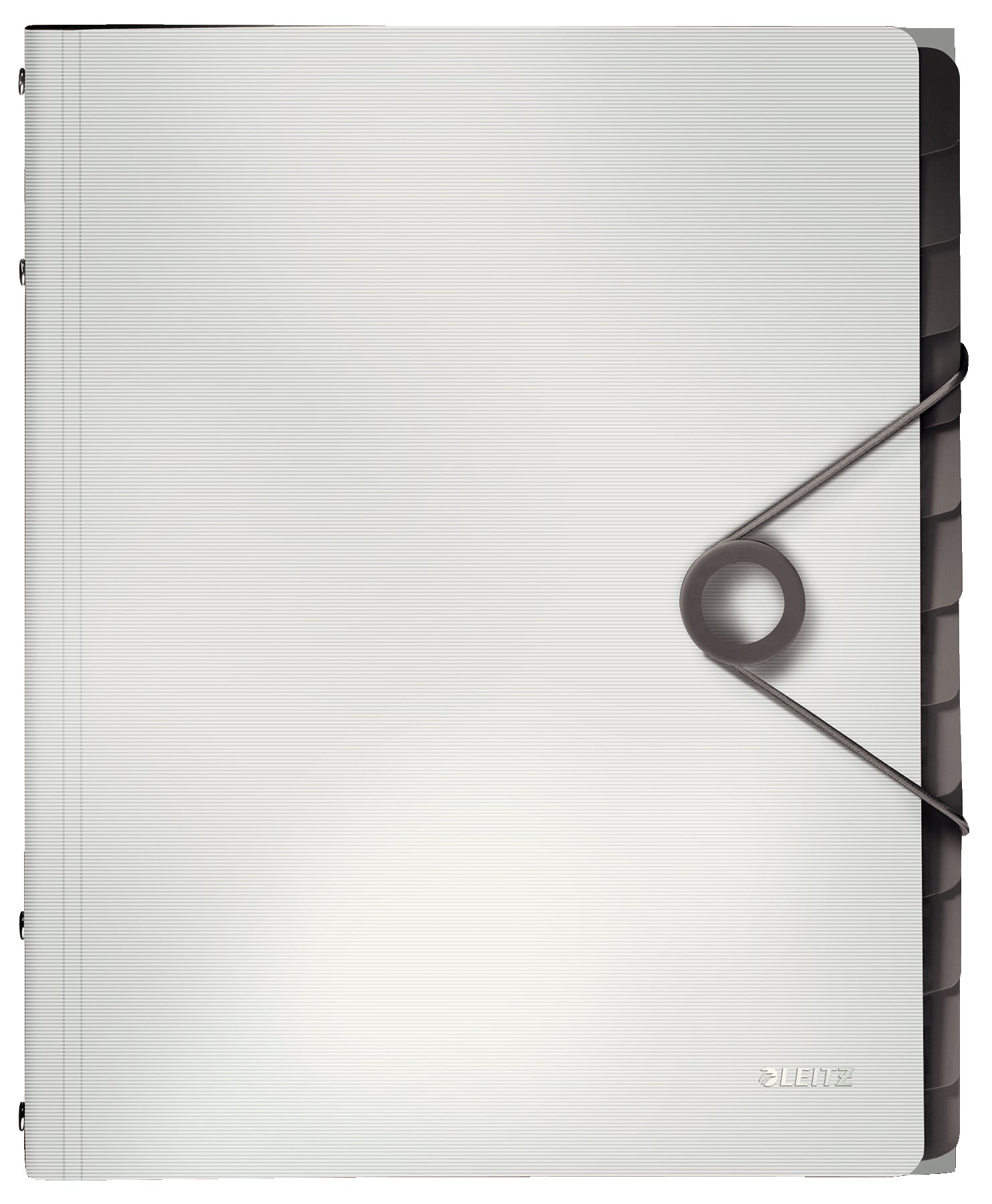 Leitz Ordnungsmappe Solid A4 – 12 Fächer, Gummiband, Polypropylen (PP), Weiss, 3 Klappen, bis 200 Blatt