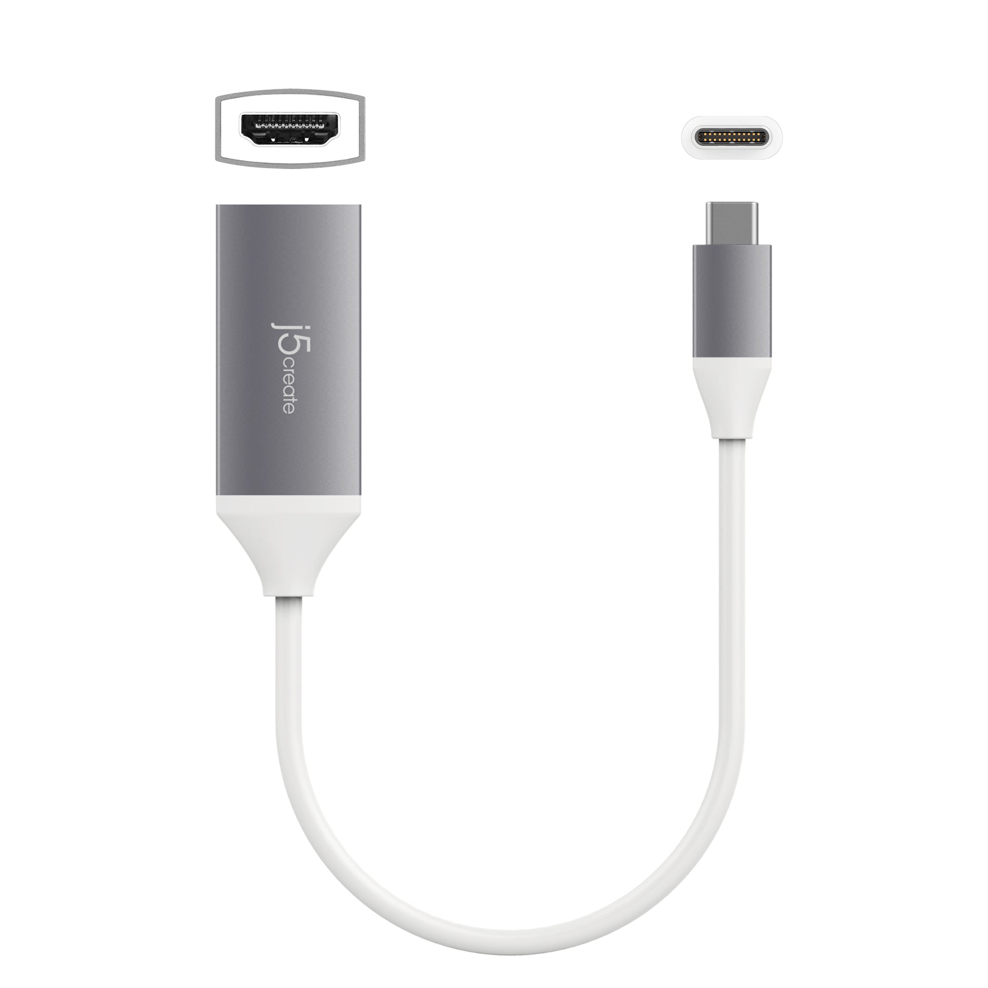 j5create JCA153G-N USB-C zu HDMI Adapter – 4K (3840 × 2160) @ 60 Hz, 14,5 cm, HDMI 2.0