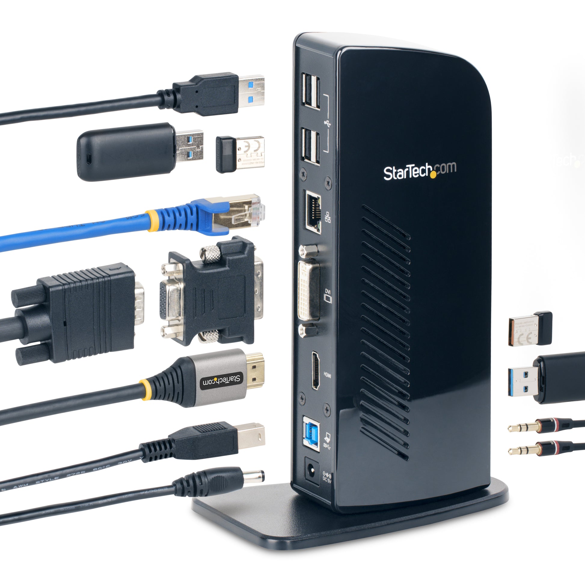 StarTech.com Dockingstation – 1× HDMI, 1× DVI, 6× USB-A, GbE, 3,5 mm Audio, für Windows/Mac/ChromeOS