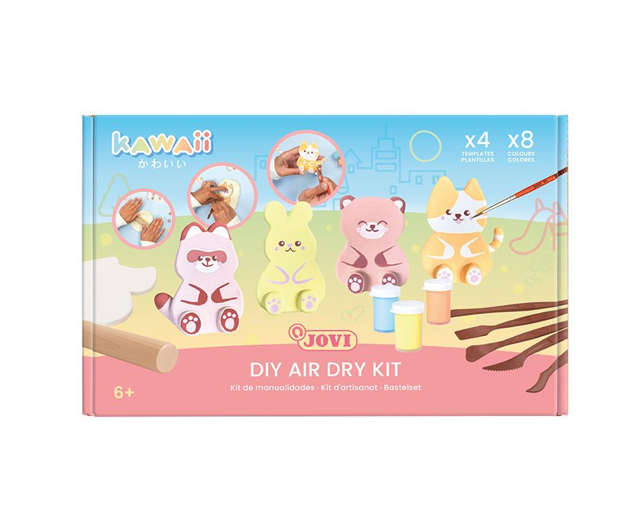 Jovi Kawaii Kreativ – Knete-/Modelliermasse-Set – 500 g – lufthärtend – 8 Farben – ab 6 Jahren
