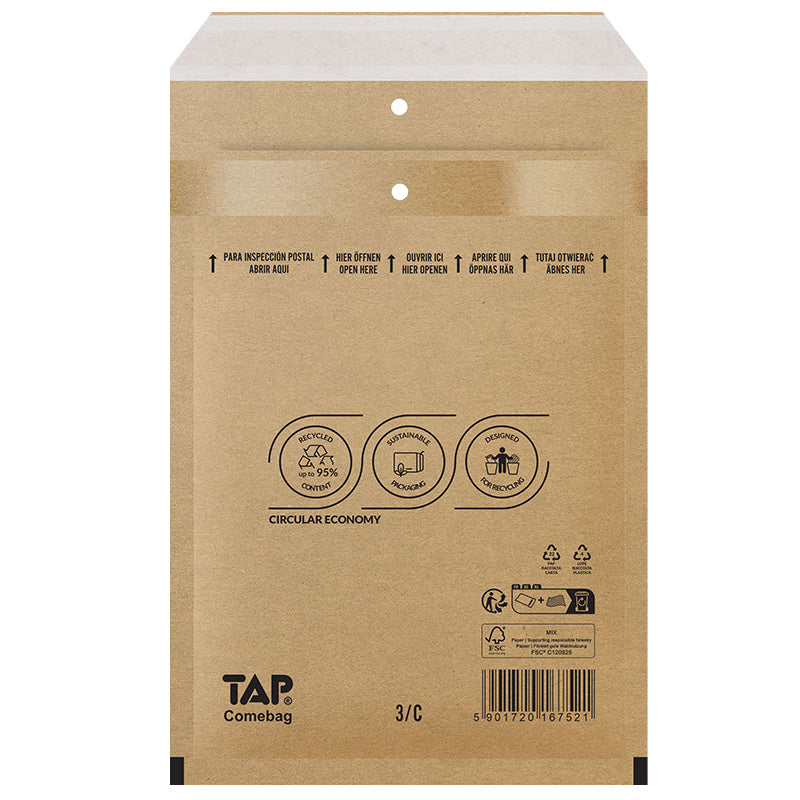 Luftpolstertasche – 150 × 215 mm, selbstklebend, braun, Folie – 100 Stk.