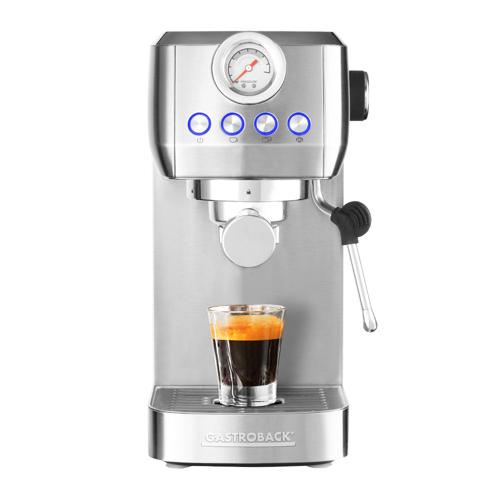 Gastroback Design Piccolo Pro Espressomaschine (Siebträger) – für E.S.E., 15 bar, 1,3 l, Milchschaumdüse