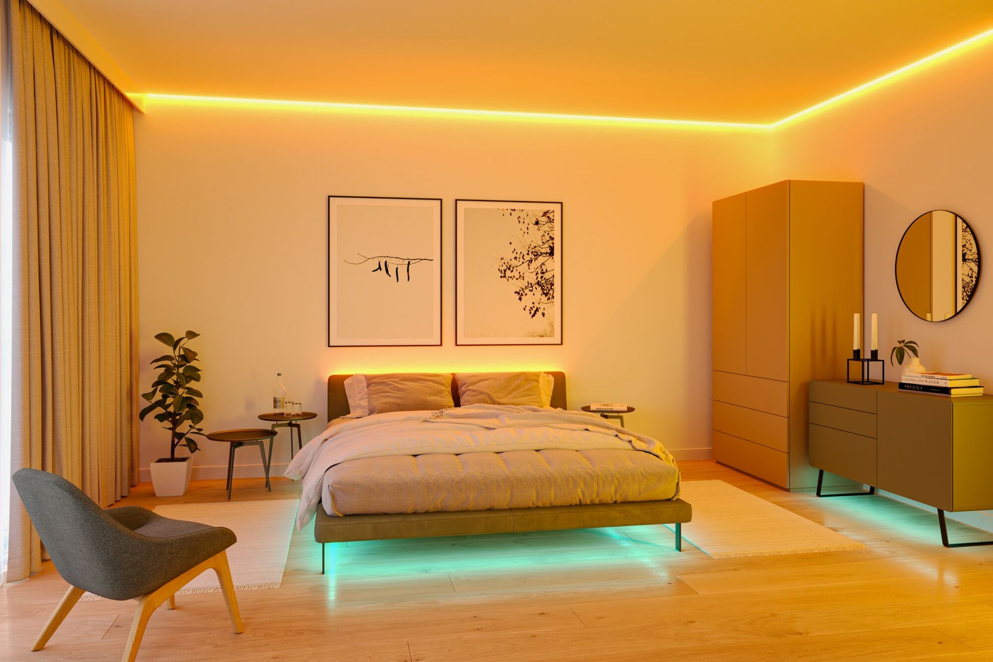 Paulmann LED-Strip – 3 m, 1590 lm, 18 W, RGBW/3000 K, dimmbar, silber, inkl. Netzteil, Fernbedienung