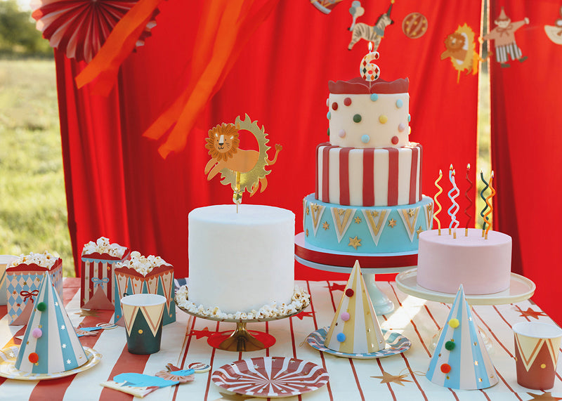 PartyDeco Popcornboxen, Papier/Karton – 11,5 × 8 × 5 cm – Zirkus – 6 Stk.