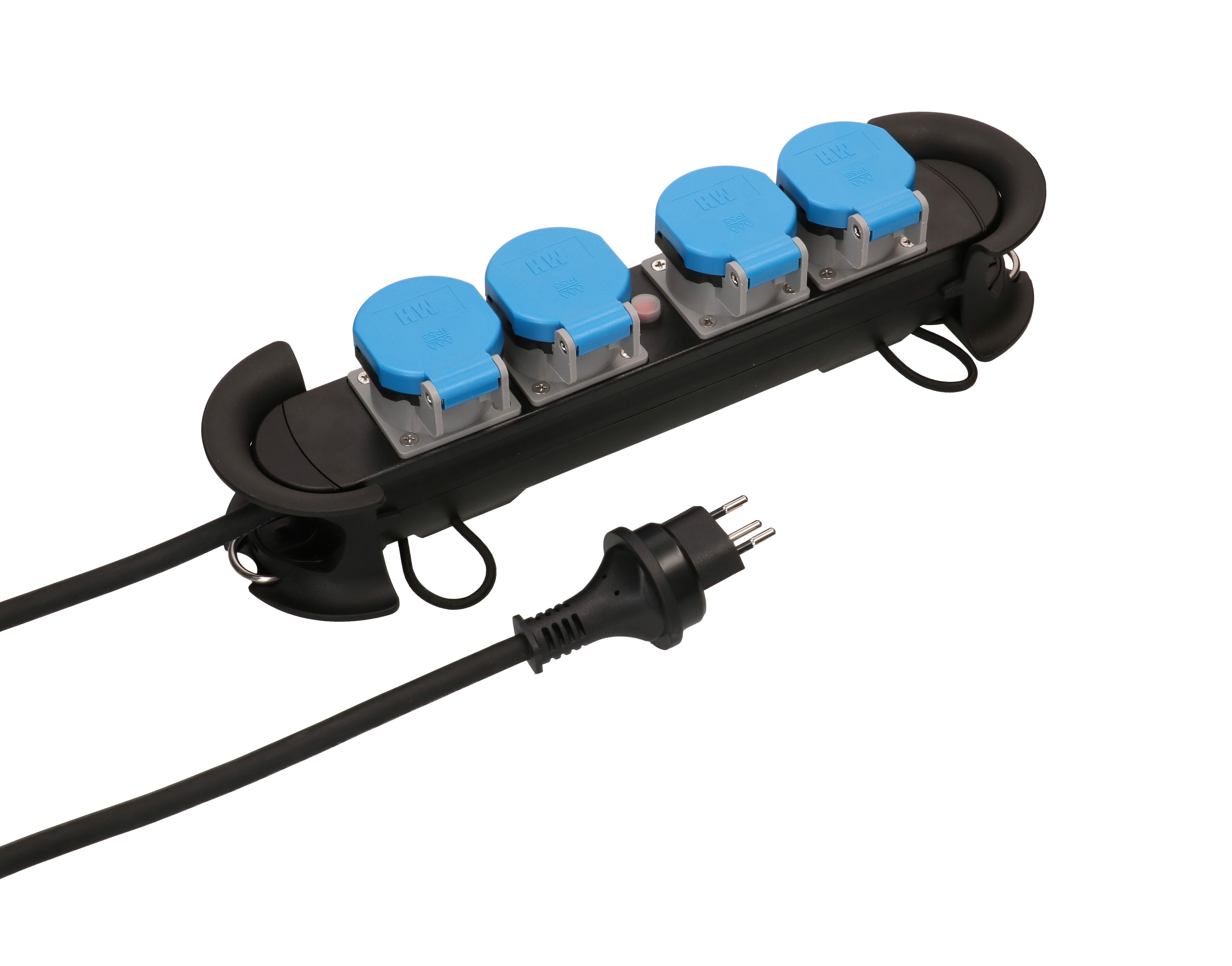 Max Hauri AG Max Hauri Construct Line SZ/BL – Steckdosenleiste, 4× T13, mit 4 Schaltern, 5 m, Stecker T13, IP55