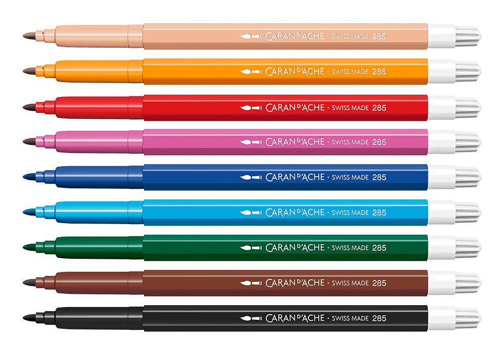 Caran d-Ache Caran d'Ache Swisscolor Filzstifte – Rundspitze, abwaschbar, 10 Farben