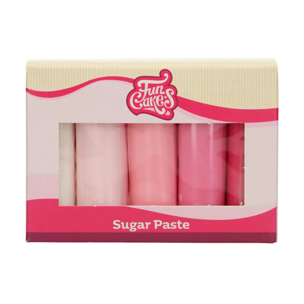 FunCakes Rollfondant, Rosa Töne – 5 Rollen, 500 g