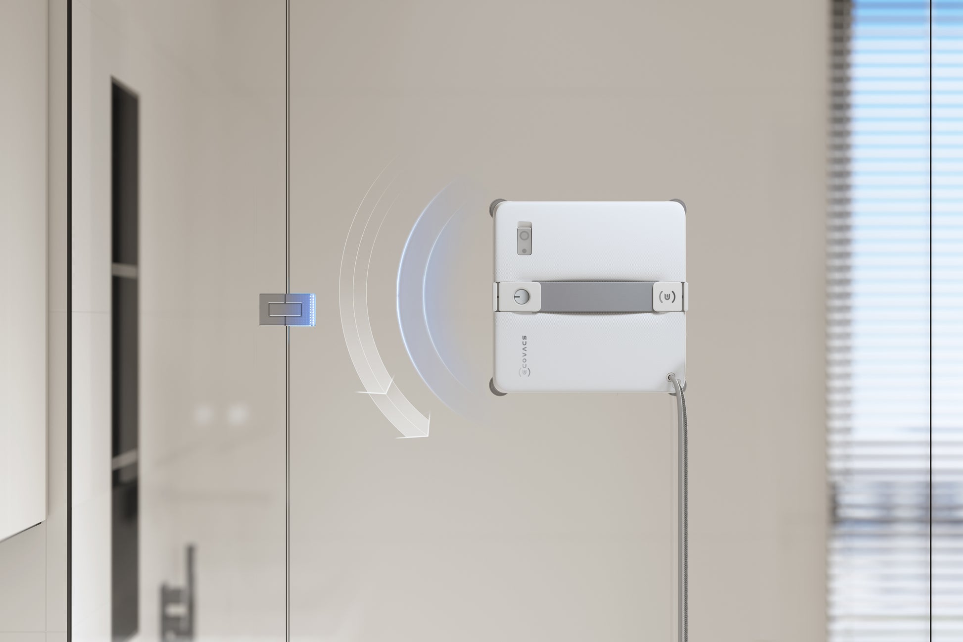 Ecovacs Fensterreiniger WINBOT MINI 2 – 0,23 l – weiss/grau – Akku – 21,5 × 21,5 × 5,5 cm