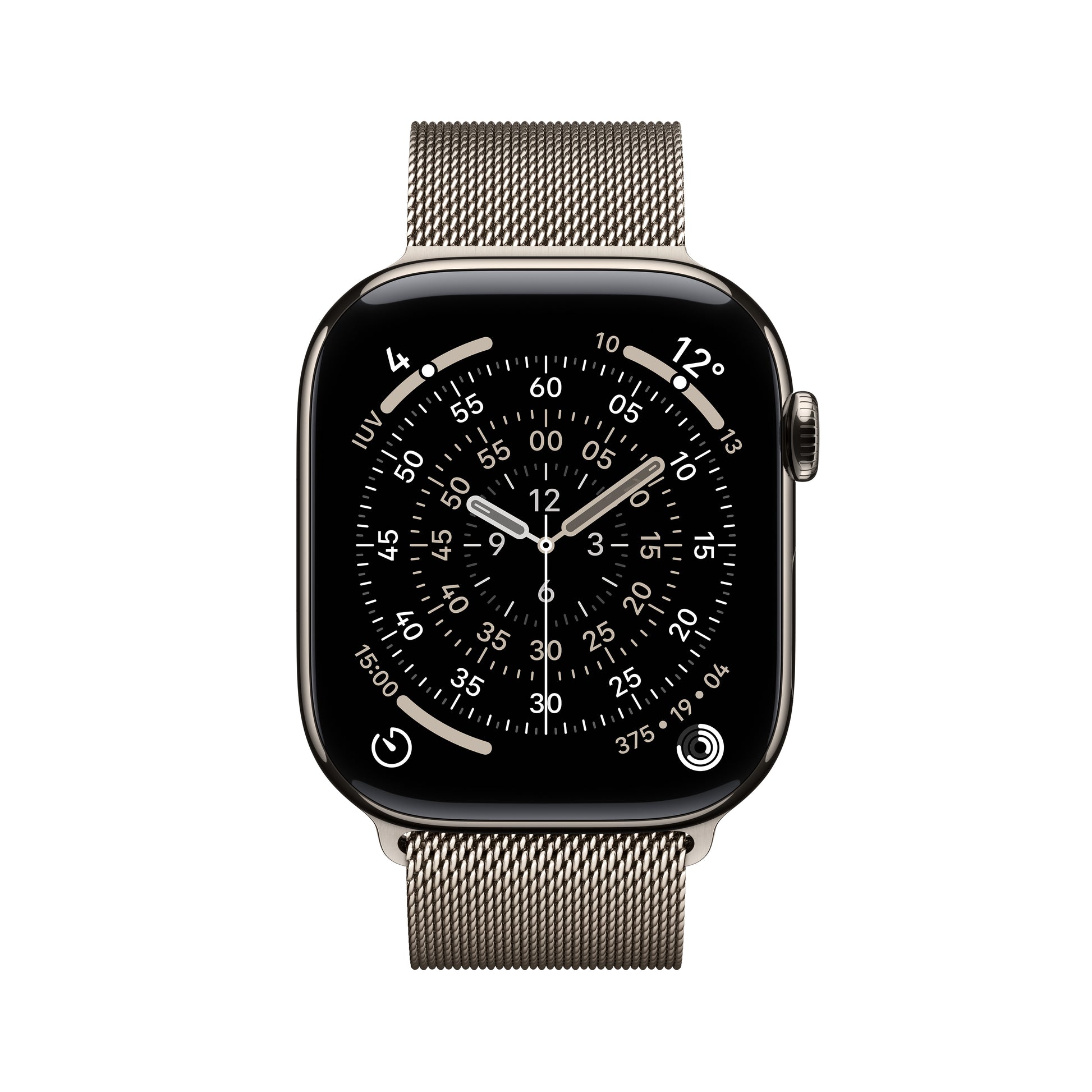 Apple Watch Series 11 46 mm GPS + Cellular – Titan, Milanese Loop, Titan, M/L, 50 m, für iPhone