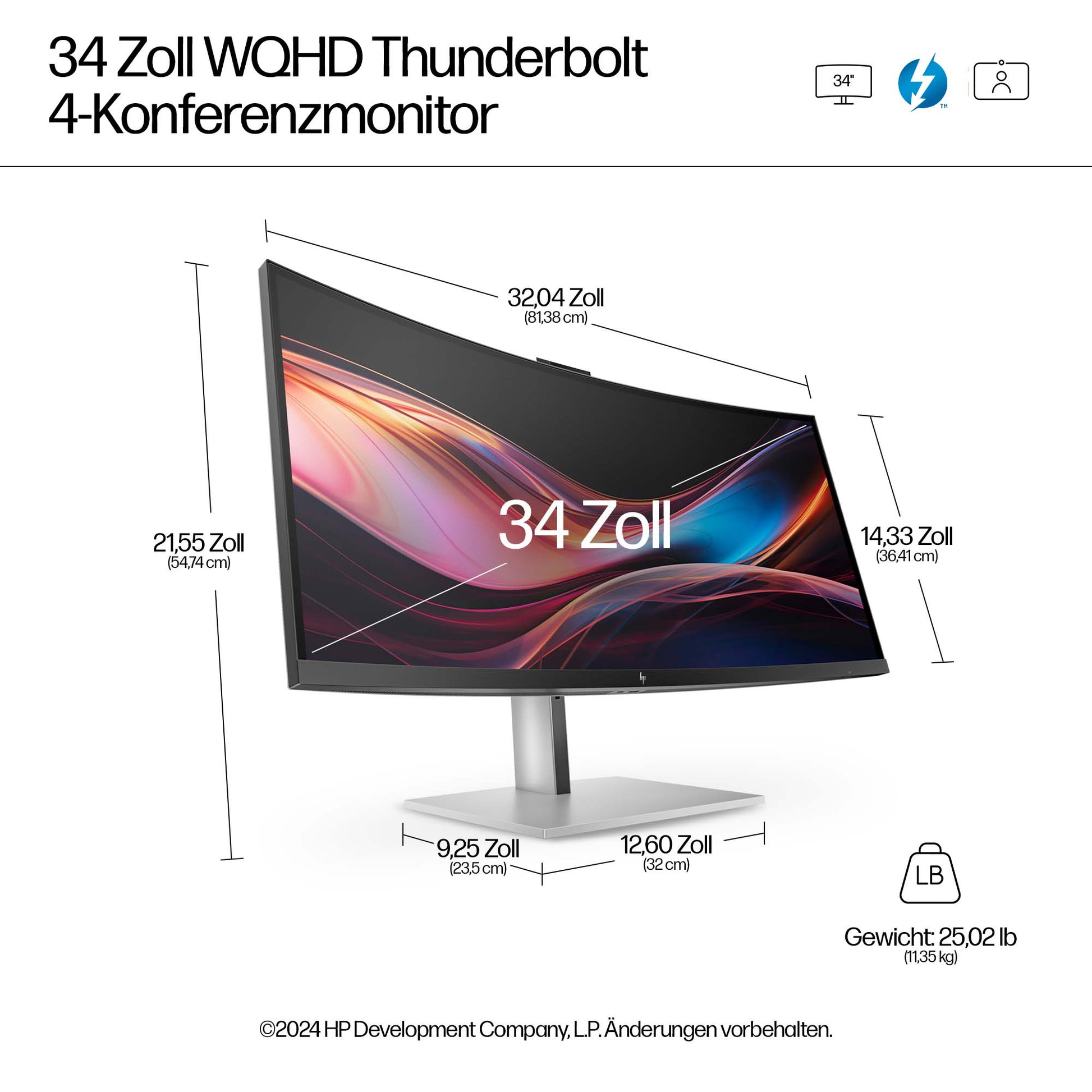 HP 734PM – Monitor, 2560 × 1440 (WQHD)