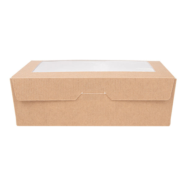 Garcia de Pou Weita Take-away-Box, Papier/Karton – 1000 ml 170 × 120 × 55 mm, braun/weiss – FSC – 50 Stk.