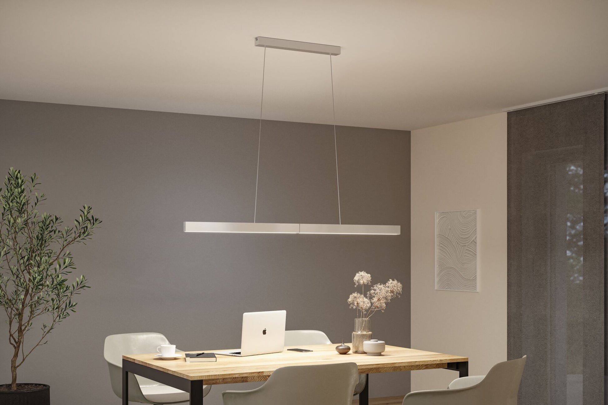 Paulmann Pendelleuchte Aptare – 180 × 5 × 150 cm, 4100 lm, 16,5 W, 2700 K, dimmbar, weiss, festverbaut