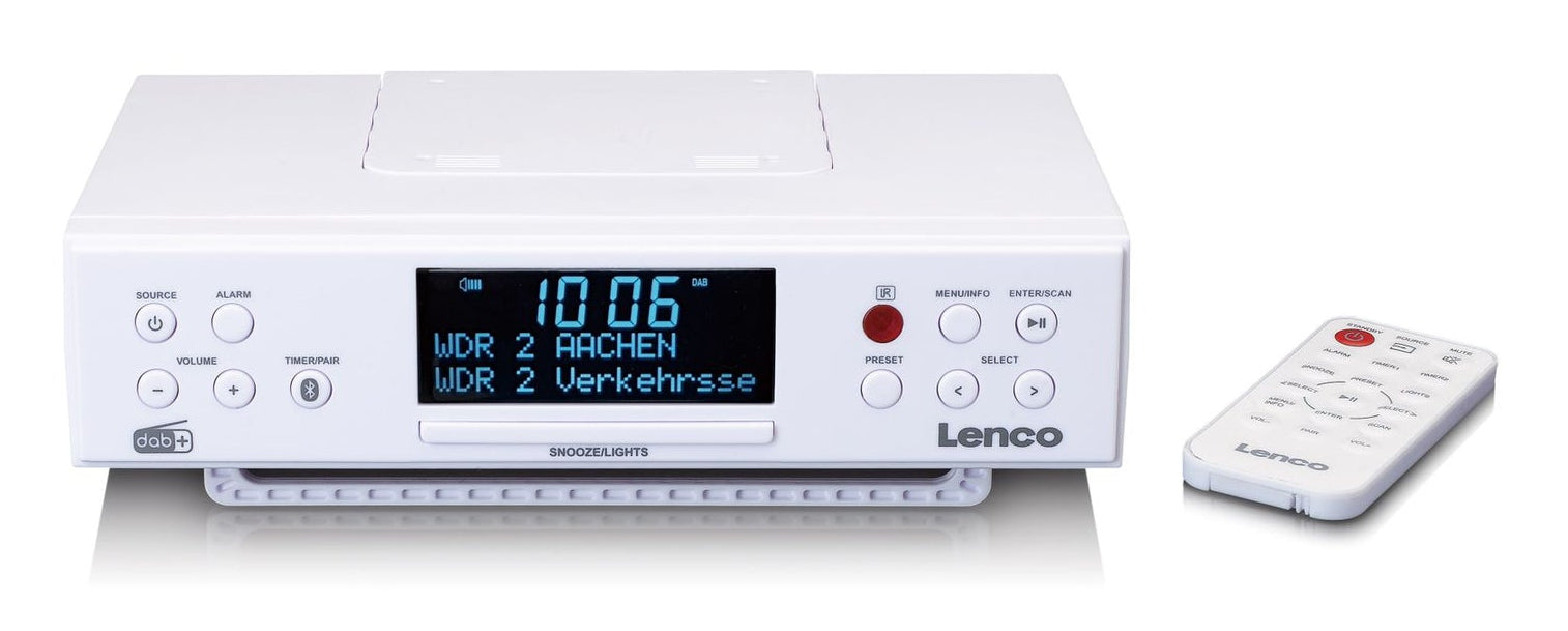 Lenco KCR-190WH – DAB+/UKW-Tischradio, Bluetooth – Weiss