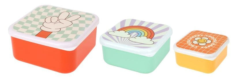 Furber. Furber – Lunchbox 3-teilig, 11,4 × 11,4 × 5,5 cm; 10 × 10 × 5 cm; 8,5 × 8,5 × 4,5 cm, Kunststoff, mehrfarbig