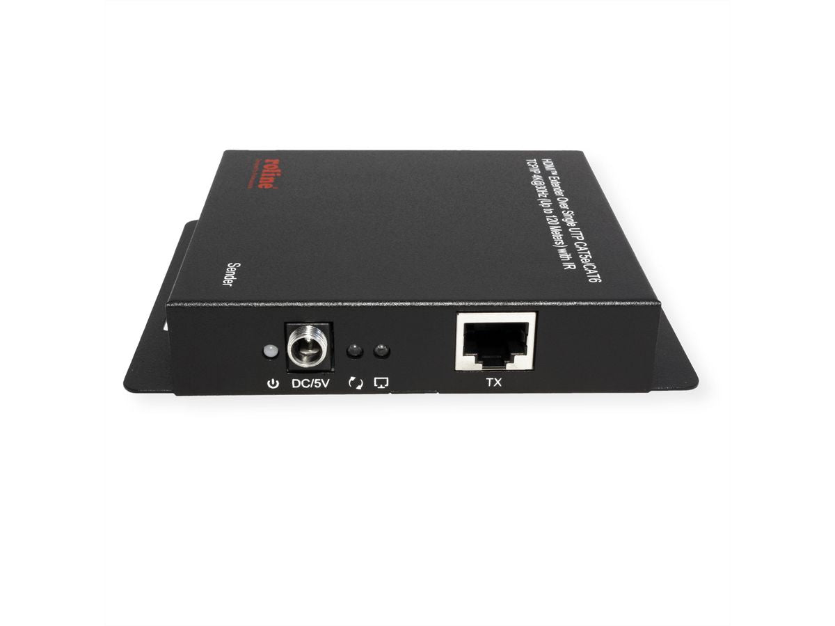ROLINE HDMI-Extender-Kit – bis 120 m, 4K (3840 × 2160) @ 30 Hz, IR-Rückkanal – Schwarz