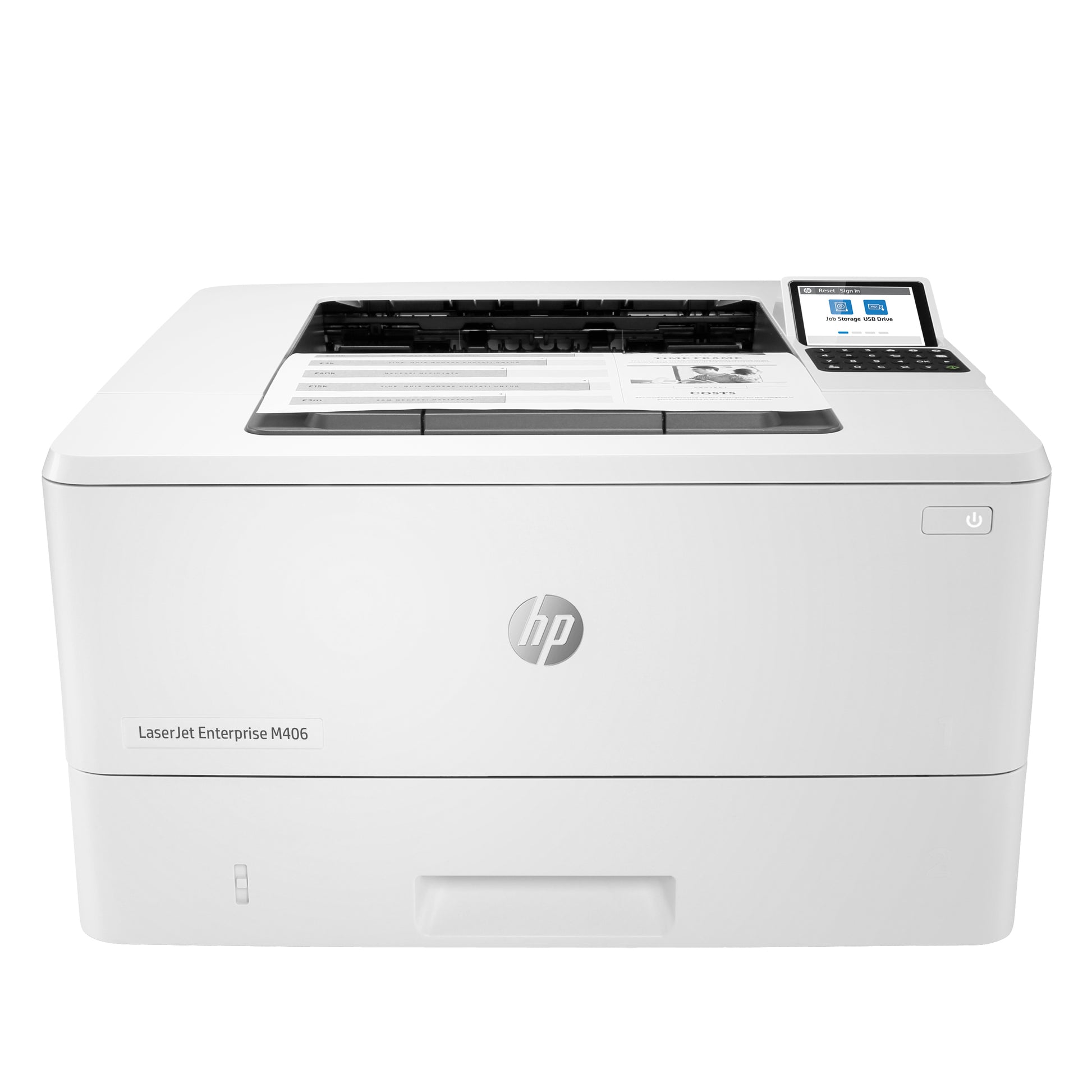 HP LaserJet Enterprise M406dn – S/W, Duplex, 42 S./Min., 1200 × 1200 dpi, LAN, Papier: 350 Blatt