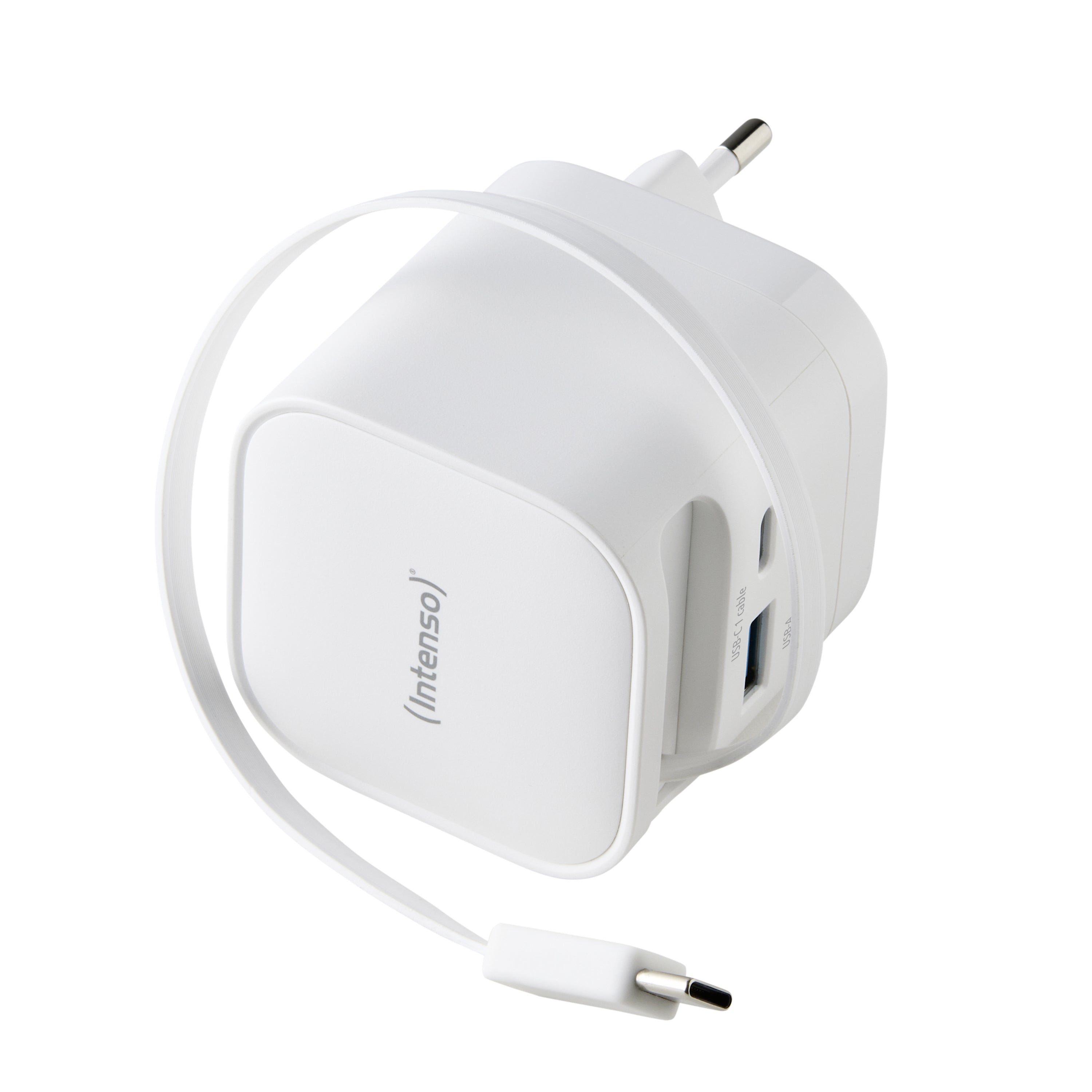 Intenso W65ACIC USB-Ladegerät 65 W – USB-C×2, USB-A×1 – PD 3.0, PPS, QC 4.0, GaN, EU-Stecker (Typ C)