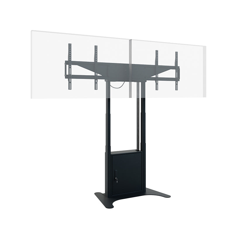 Hagor Bodenständer – 46–65" – VESA 400×400–600×400 – bis 120 kg, Motorisiert, für 2 Displays – Twin Lift FS-DB