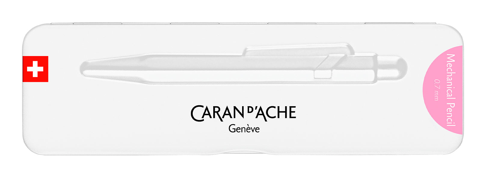 Caran d-Ache Caran d'Ache Colormat-X Druckbleistift – 0,7 mm – Aluminium – Rosa – mit Radierer – 1er-Pack