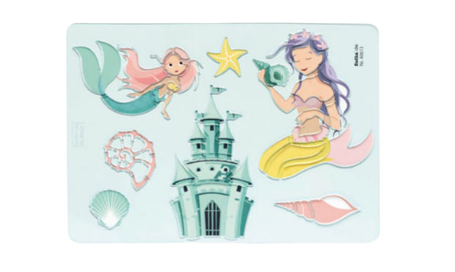 Folia Schablonen-Set – Princess, Kunststoff, Rosa, Set, 6-teilig, zum Basteln